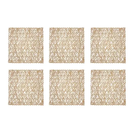 DII&reg; Taupe Woven Paper Square Placemats, 6ct. {1}