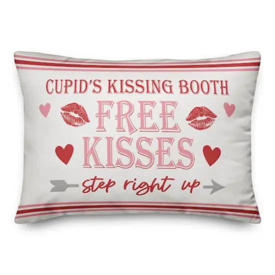 Cupid Kissing Booth Throw Pillow, 14" x 20" {1}