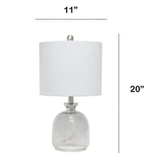 Lalia Home 20" Smokey Gray Hammered Glass Jar Table Lamp Smokey Gray and Gray Shade {4}