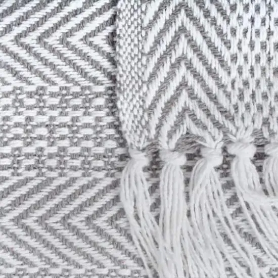 DII&reg; Gray Herringbone Stripe Throw {3}