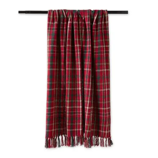 DII&reg; Tartan Holly Plaid Recycled Cotton Throw {3}