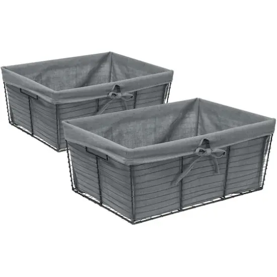 Sorbus 17" Wire Baskets with Removable Liner, 2ct. {1}