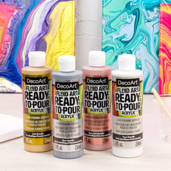 DecoArt&reg; Fluid Art Ready-To-Pour Acrylic&trade; Paint Gold {4}