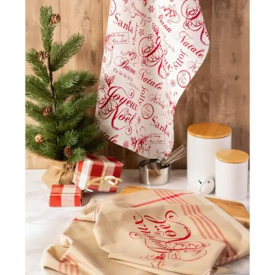 DII&reg; Assorted Joyeux Noel Dishtowel Set {4}