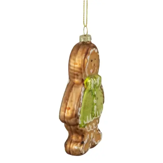 4.5" Bronze & Brown Glass Gingerbread Christmas Ornament {9}