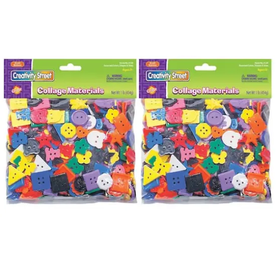 Creativity Street&reg; 1lb. Pack Assorted Colors Plastic Buttons, 2ct. {1}