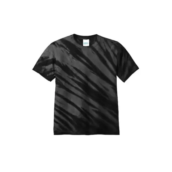 Port & Company&reg; Tiger Stripe Tie-Dye T-Shirt Black {1}
