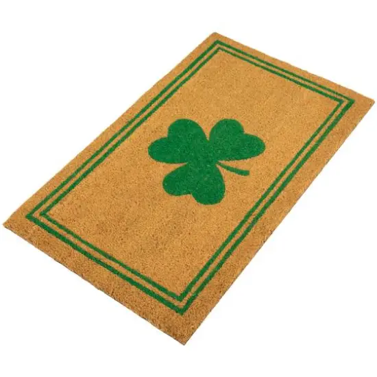 Green Shamrock & Double Stripe Doormat {5}