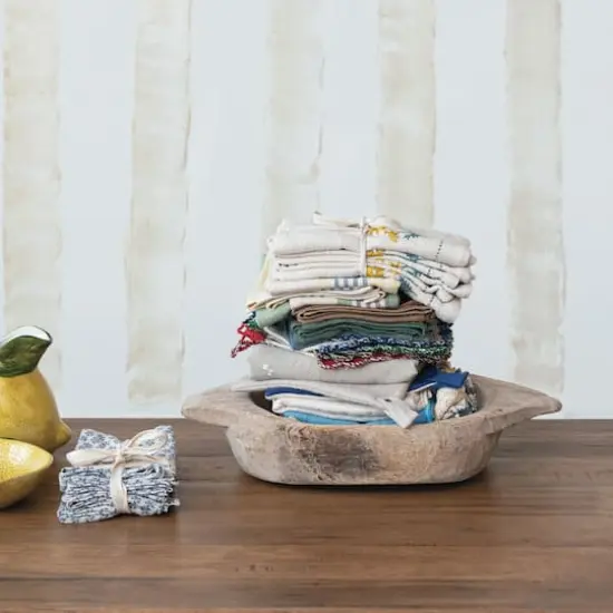 Hello Honey&reg; 18" Natural Rustic Reclaimed Wood Bowl with Handles {4}