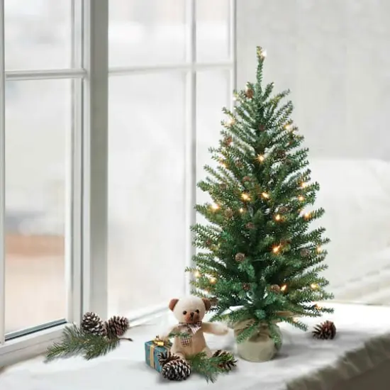 3 ft. Pre-Lit Fir Artificial Christmas Tree, 50 Lights {4}