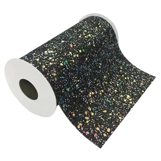 5.375" x 1yd. Encrusted Glitter Ribbon by Celebrate It&reg; Black {3}
