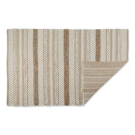DII&reg; Stone & White Hand-Loomed Paper Chindi Rug, 4ft. x 6ft. {4}