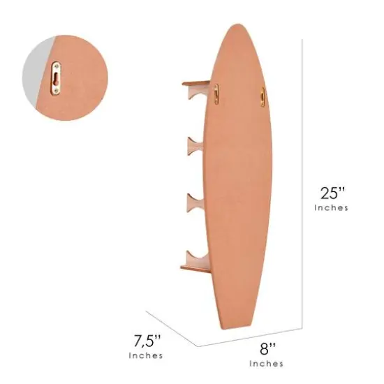 American Art Decor Tipsy Fruit Surfboard Wine Rack - 8" x 25.5" x 7.5" {8}