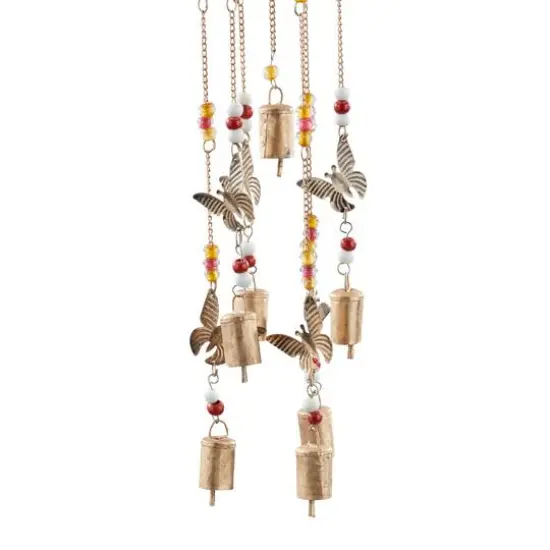 32" Bronze Colored Metal Rustic Birdhouse Windchime {6}