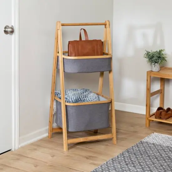 Honey Can Do Bamboo & Canvas 2-Tier Collapsible Shelves {3}