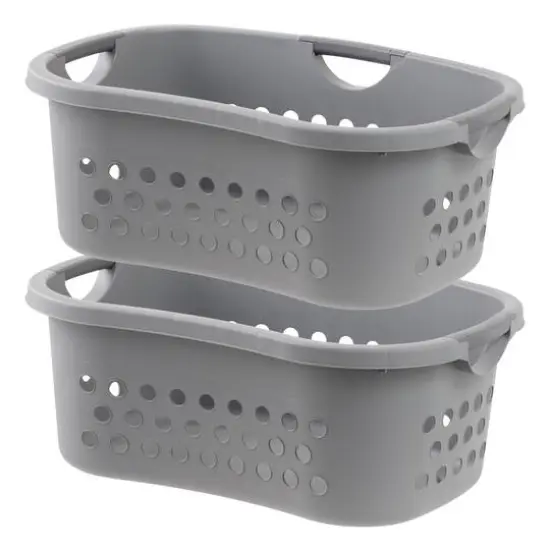 IRIS&reg; 53qt. Gray Hip Hamper Laundry Baskets, 2ct. {1}