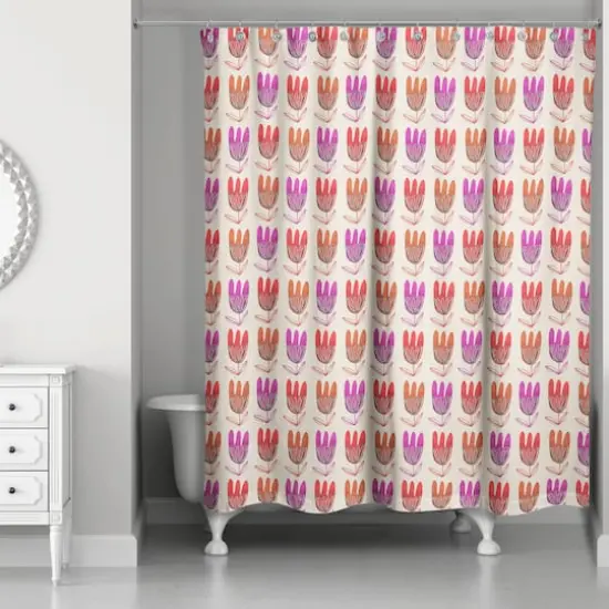 Modern Floral Pattern 71" x 74" Shower Curtain {3}
