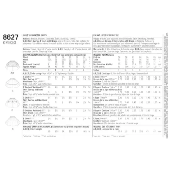 Simplicity&reg; Pattern CS8627 (3-4-5-6-7-8) {3}