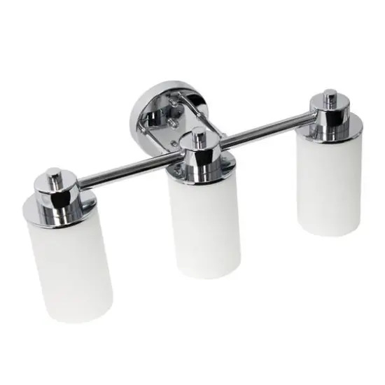 Lalia Home Essentix 3-Light White Shade Vanity Chrome {11}