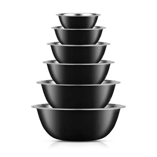 JoyJolt&reg; Stainless Steel Mixing Bowl Set Black {2}
