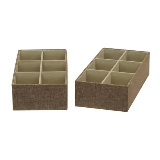 Household Essentials 3 Piece Drawer Organizers Starter Set Brown {7}