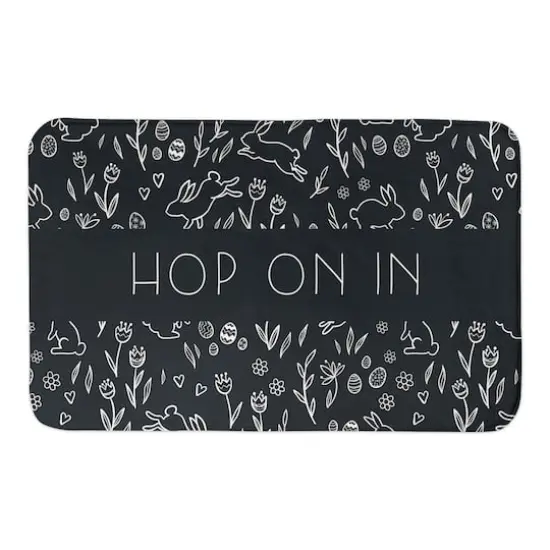 Chalk Easter Bunny Pattern Bath Mat 34" x 21" Bath Mat {1}