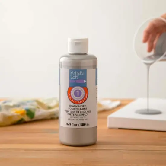 Acrylic Ready-Mixed Pouring Paint by Artist's Loft&trade; Metallic Silver {3}