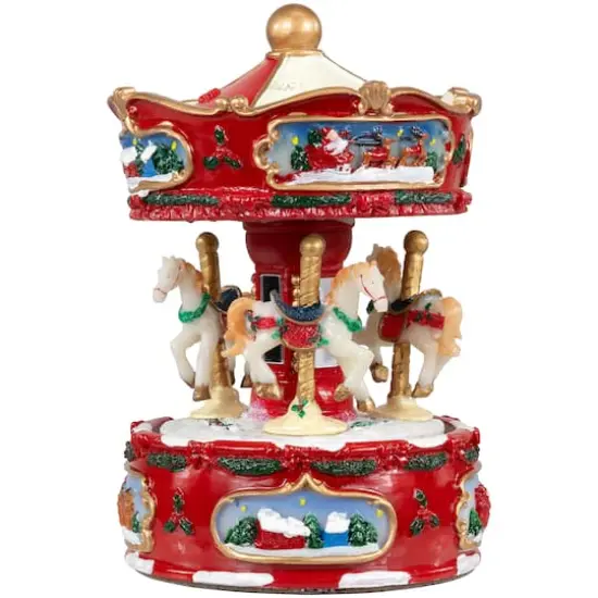 6.5" Animated Carousel Music Box {1}