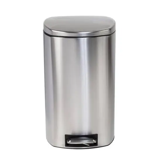 Honey Can Do 50L Soft-Close Stainless Steel Step Trash Can with Lid {6}