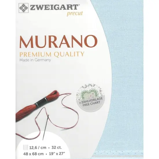 Zweigart&reg; Murano Precut 32 Count Premium Fabric, 18" x 27" Light Blue {1}