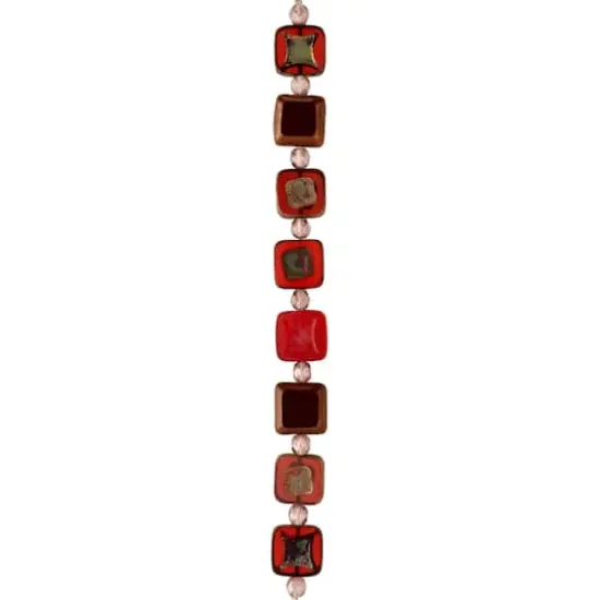 Red Squares Czech Glass Bead Mix by Bead Landing&trade; {1}