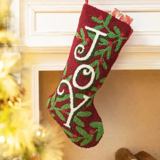 Glitzhome&reg; 20" Joy Hooked Stocking {5}