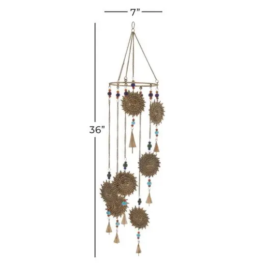 36" Brass Metal Sun in Splendor Eclectic Windchime {4}