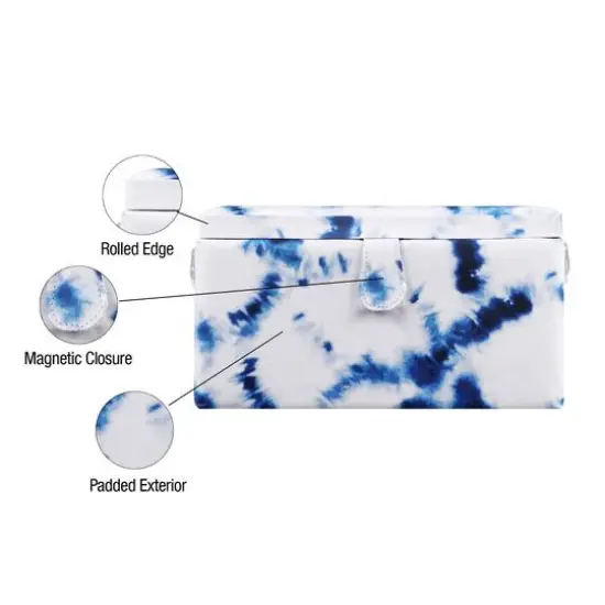 SINGER&reg; Large Blue & White Tie Dye Print Sewing Basket with Sewing Kit {5}