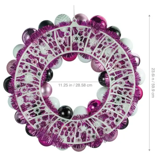 23.5" Pink & Purple Skull & Ornament Wreath by Ashland&reg; {6}