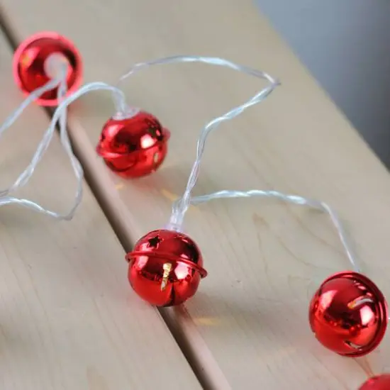 8ct. Red LED Jingle Bell Christmas Lights {4}