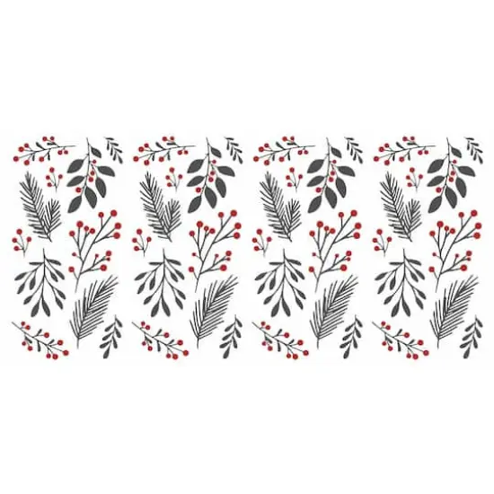 Holly Berries & Twigs Peel And Stick Wall Decals {1}