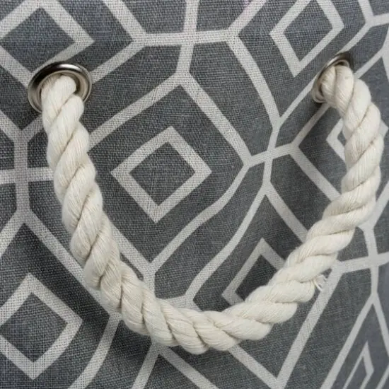 DII&reg; Large Round Stained Glass Polyester Bin Gray {6}