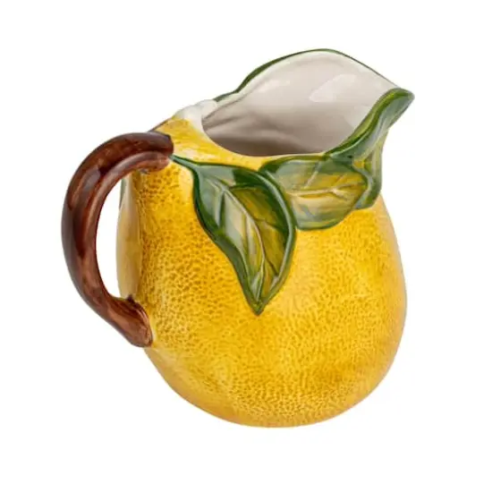 Hello Honey&reg; 6.25" Sunny Orchard Stoneware Lemon Pitcher {1}