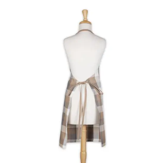 DII&reg; Tri Color Check Chef Apron Stone {4}