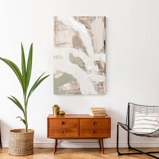 Neutral Abstract Texture 24" x 36" Canvas Wall Art {5}