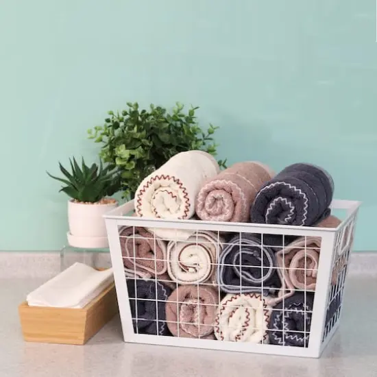 12.5" White Wire Multifunctional Basket {6}