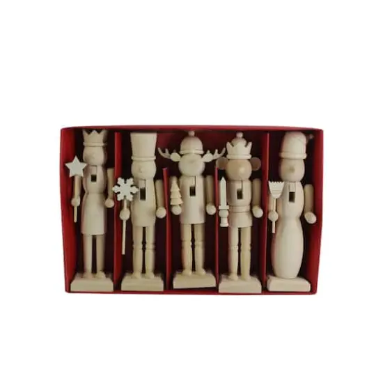 6" Whimsical 5 Piece DIY Pinewood Nutcracker Set by Make Market&reg; {7}