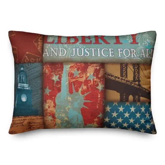 Vintage Liberty & Justice For All Throw Pillow {1}