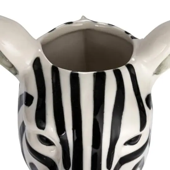 Hello Honey&reg; 11.5" White & Black Hand-Painted Decorative Stoneware Zebra Vase {11}