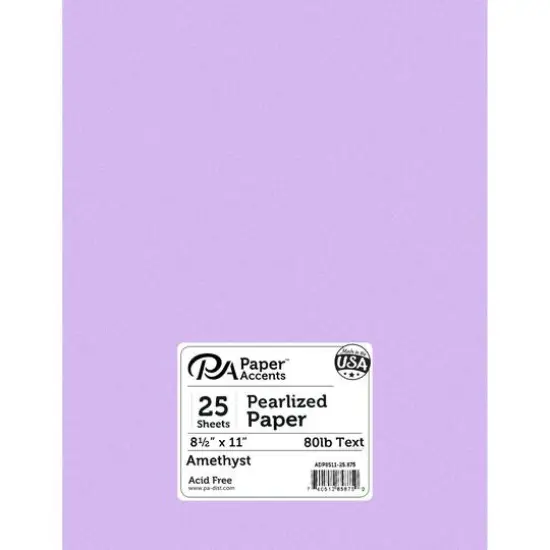 PA Paper&trade; Accents Pearlized 8.5" x 11" 80lb. Paper, 25 Sheets Amethyst {1}