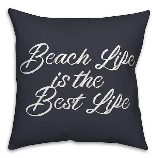 Beach Life Is the Best Life Throw Pillow Navy {1}