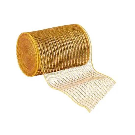 5.5" x 45ft. Mesh Wide Ribbon by Celebrate It&reg; Gold {1}