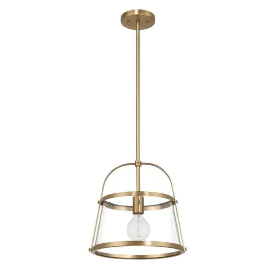 Hello Honey&reg; Fallon Gold Vintage Metal & Clear Glass Ceiling Light {10}