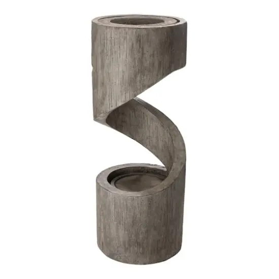 Glitzhome® 31" Polyresin Curving Shaped Outdoor Fountain with LED Light {1}